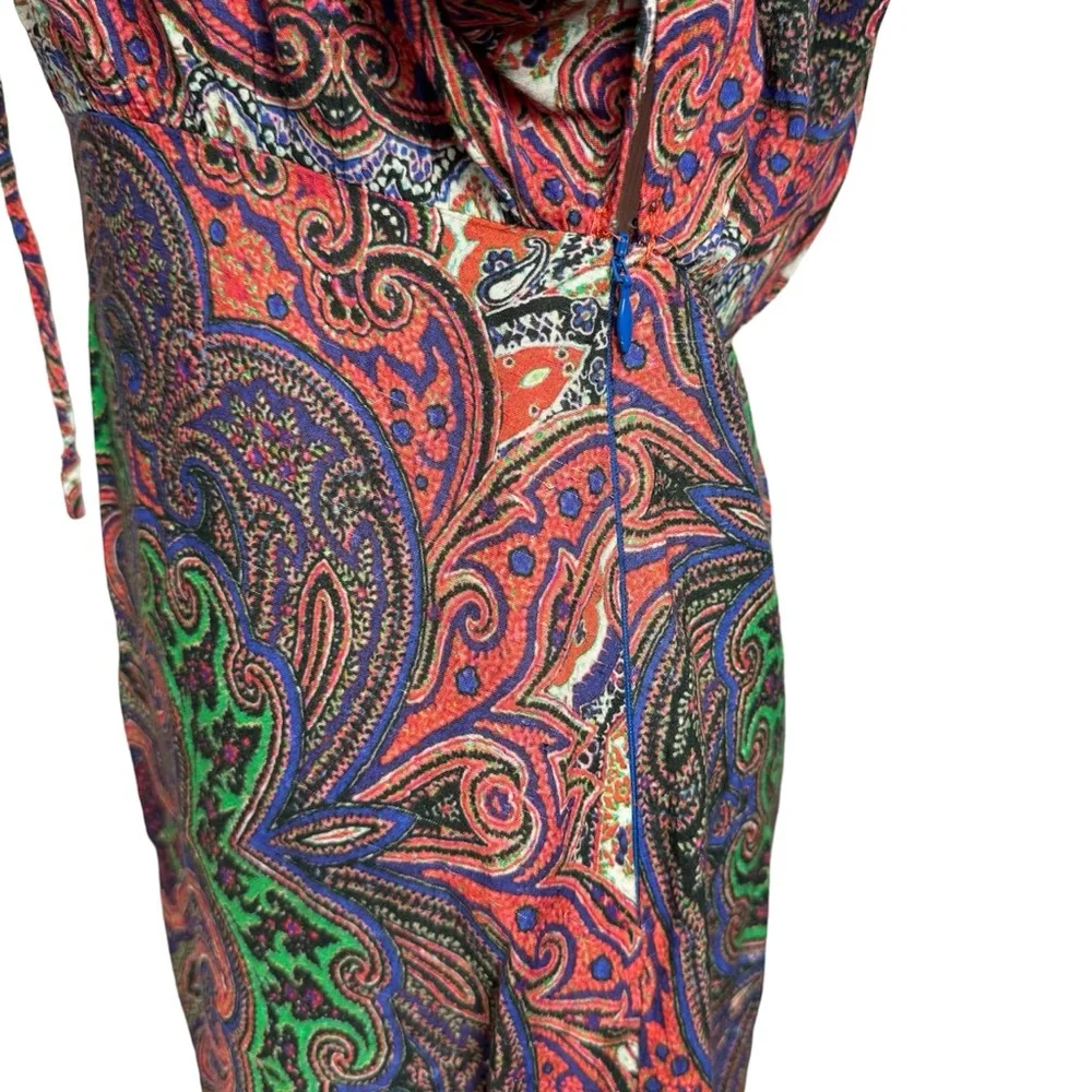 Farm Rio V-Neck Caftan Dress in Multicolor Paisley Print Size Medium - Picture 7 of 16